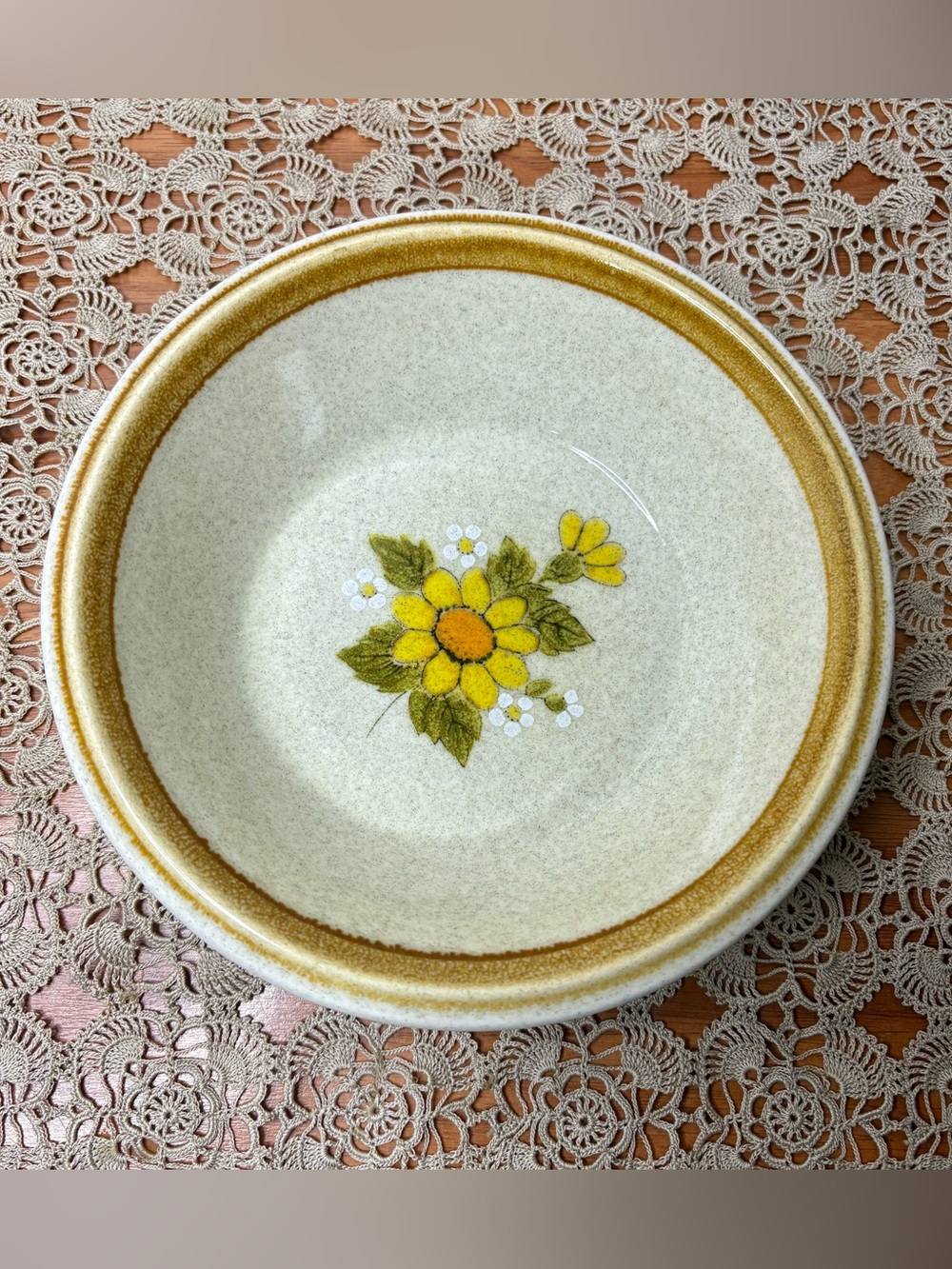 Vintage Mikasa Stone Manor Melissa 7" Cereal Bowl Yellow Floral